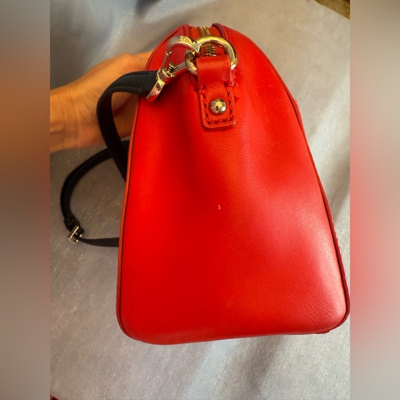 Kate Spade New York Madison Saffiano Leather Duffle Crossbody Bag in Red - Picture 9 of 13
